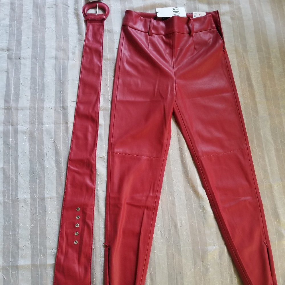 High- Waisted Faux Leather leggings SOLD - Picture 6 of 11